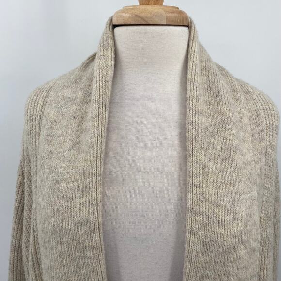 Rachel Parcell Oversize Cardigan Sweater Shawl Collar Bishop Sleeve Beige XS - Picture 3 of 9